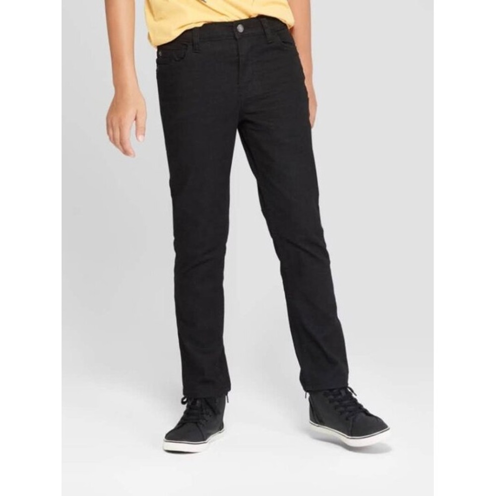 Boys' Stretch Skinny Fit Jeans - Cat & Jack Black Wash - Size 6